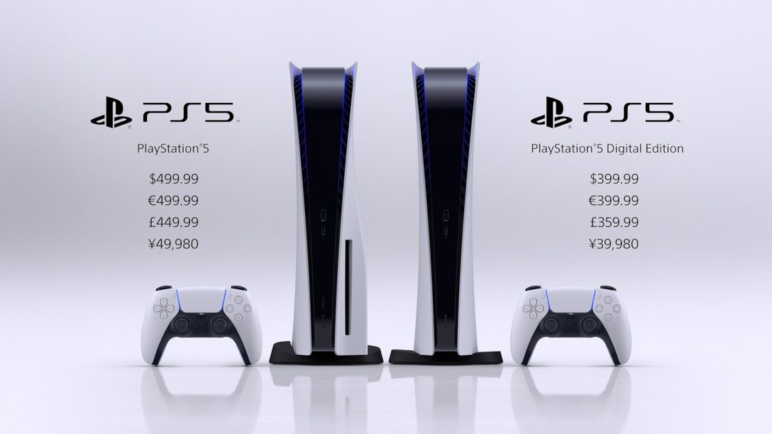 PlayStation 5 launches in November, starting at $399 for PS5 Digital Edition and $499 for PS5 with Ultra HD Blu-Ray Disc Drive
